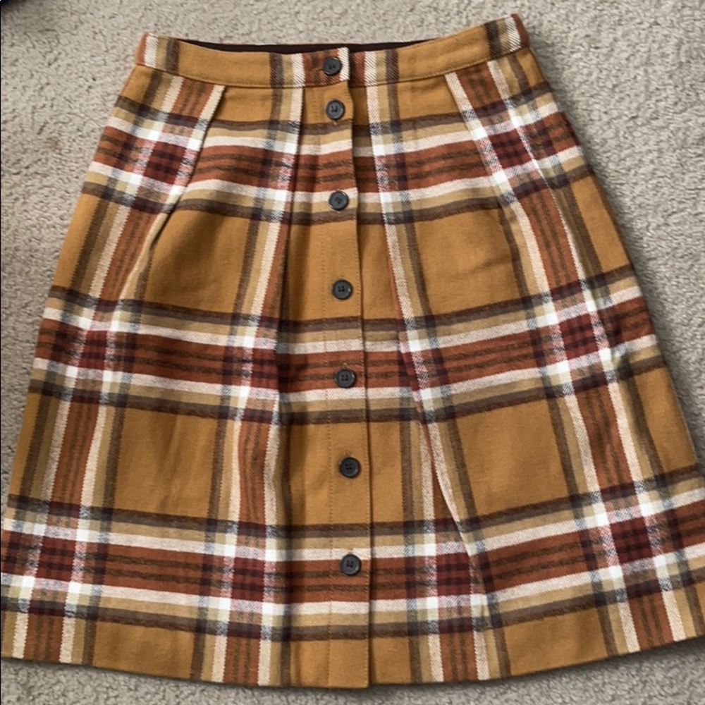 J crew plaid skirt